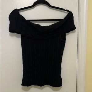 Elegant Black Off-Shoulder Sweater